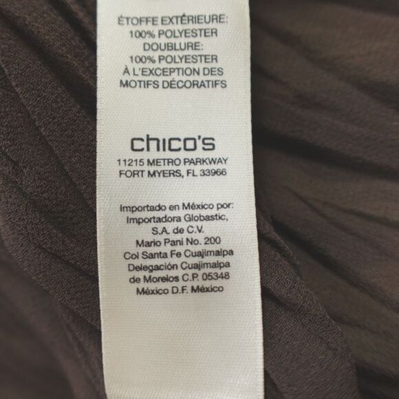 Chicos Jacket Womens 4 XL Animal Print Pleated Elegance Faux Fur Collar Mob Wife - Picture 12 of 14